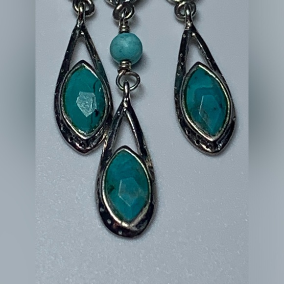 Silpada Vintage Sterling, Turquoise & Magnesite CHIC Chandelier Earrings - Picture 11 of 15